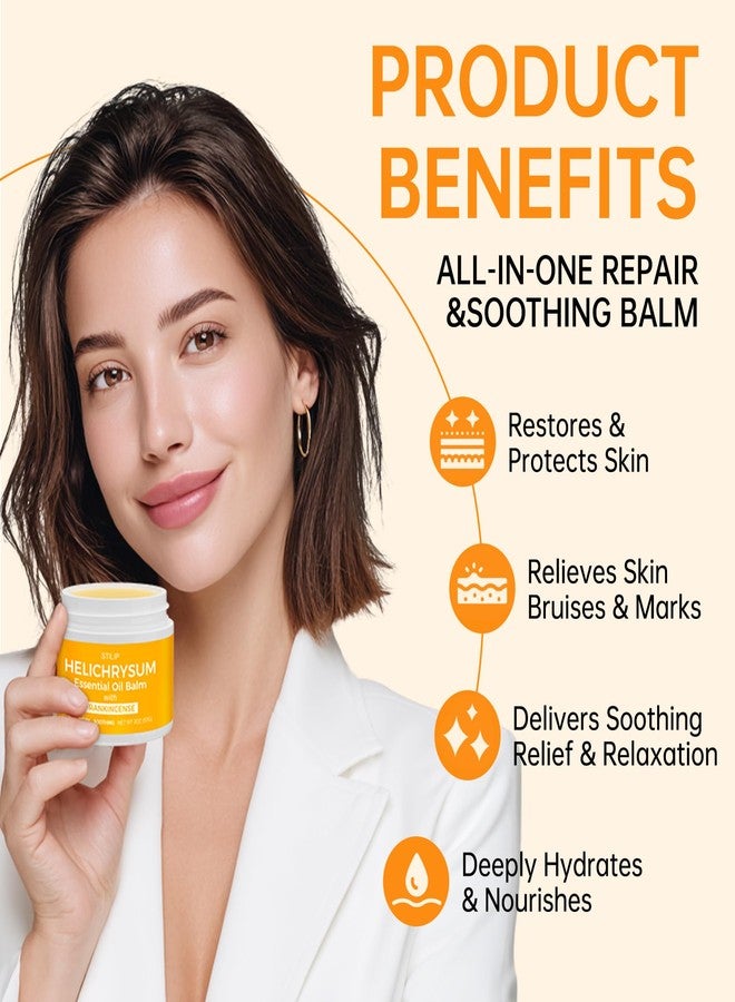 STILIP Helichrysum Balm with Frankincense Essential Oil – Natural Repair & Renewal Face Cream – Soothes Redness, Fades Scars & Smooths Fine Lines – Deep Moisturizing Anti-Aging Moisturizer– 2oz - Image 2